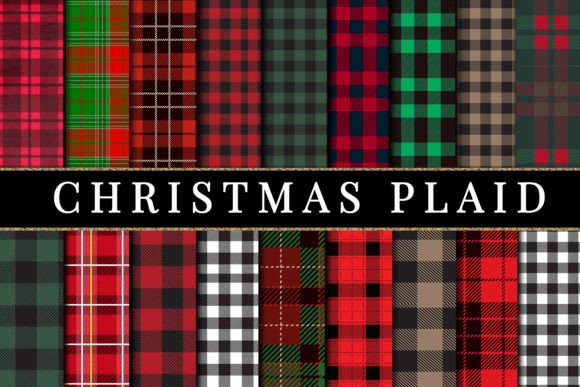 Download Christmas Buffalo Plaid Digital Paper - Plaid digital paper Collection