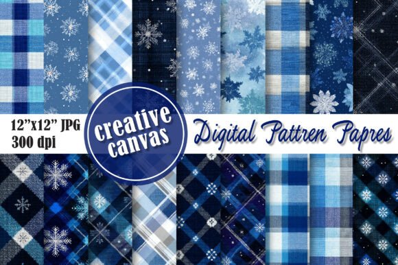 Download Winter Plaid Digital Paper Bundle - Plaid digital paper Collection
