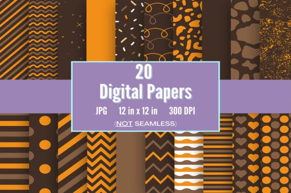 Download Orange and Brown Autumn Digital Papers - Orange and brown Collection
