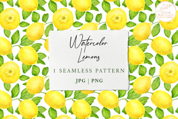 Download Watercolor Citrus Lemon Seamless Pattern - Citrus lemon Collection