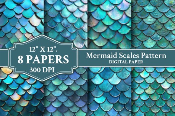 Download Mermaid Scales Pattern Digital Paper - Premium Resources